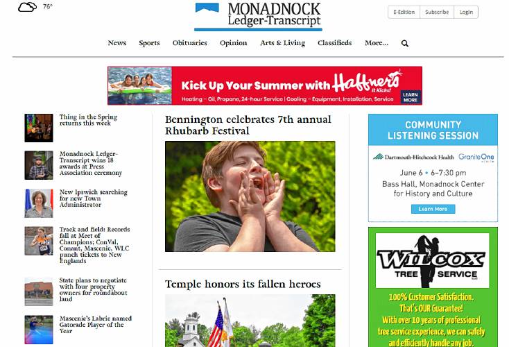 New Monadnock Ledger-Transcript website design rolls out